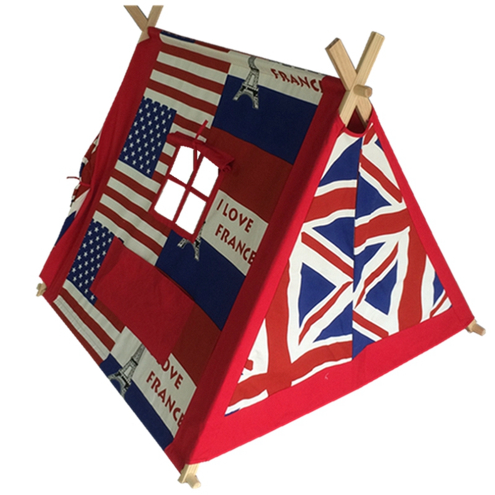 AT01-small-Cotton canvas A frame tent for kids play tent house